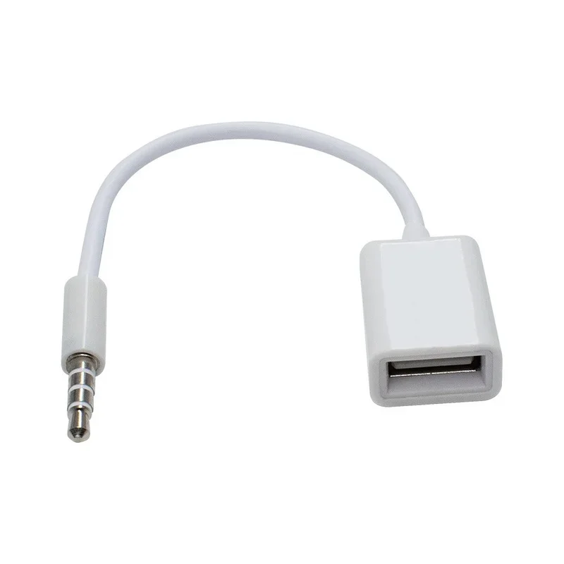 Câble adaptateur de convertisseur OTG, 15cm, 3.5mm, 2.0, câble Audio, Jack AUX mâle vers USB, accessoires de voiture, Type A femelle