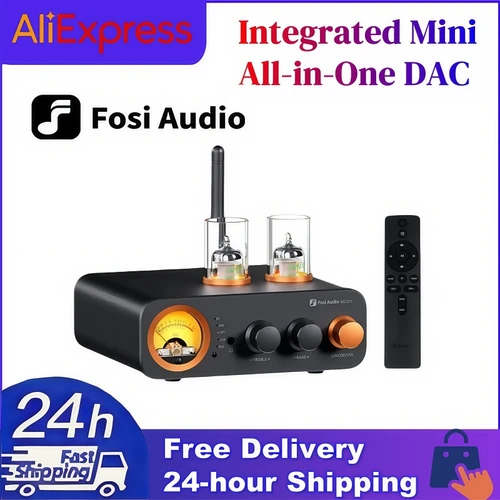 Fosi Audio MC331 amplificador de Audio de tubo estéreo Bluetooth de 2,0 canales Mini amplificador de potencia DAC todo en uno integrado para altavoz pasivo