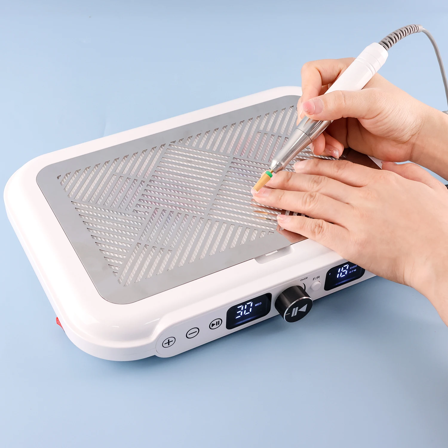 

170W Powerful Double Fans Strong Suction Electric Nail Dust Collector 2 Fans Vacuum with Coreless Nail Drill Nail Dust Cleaner