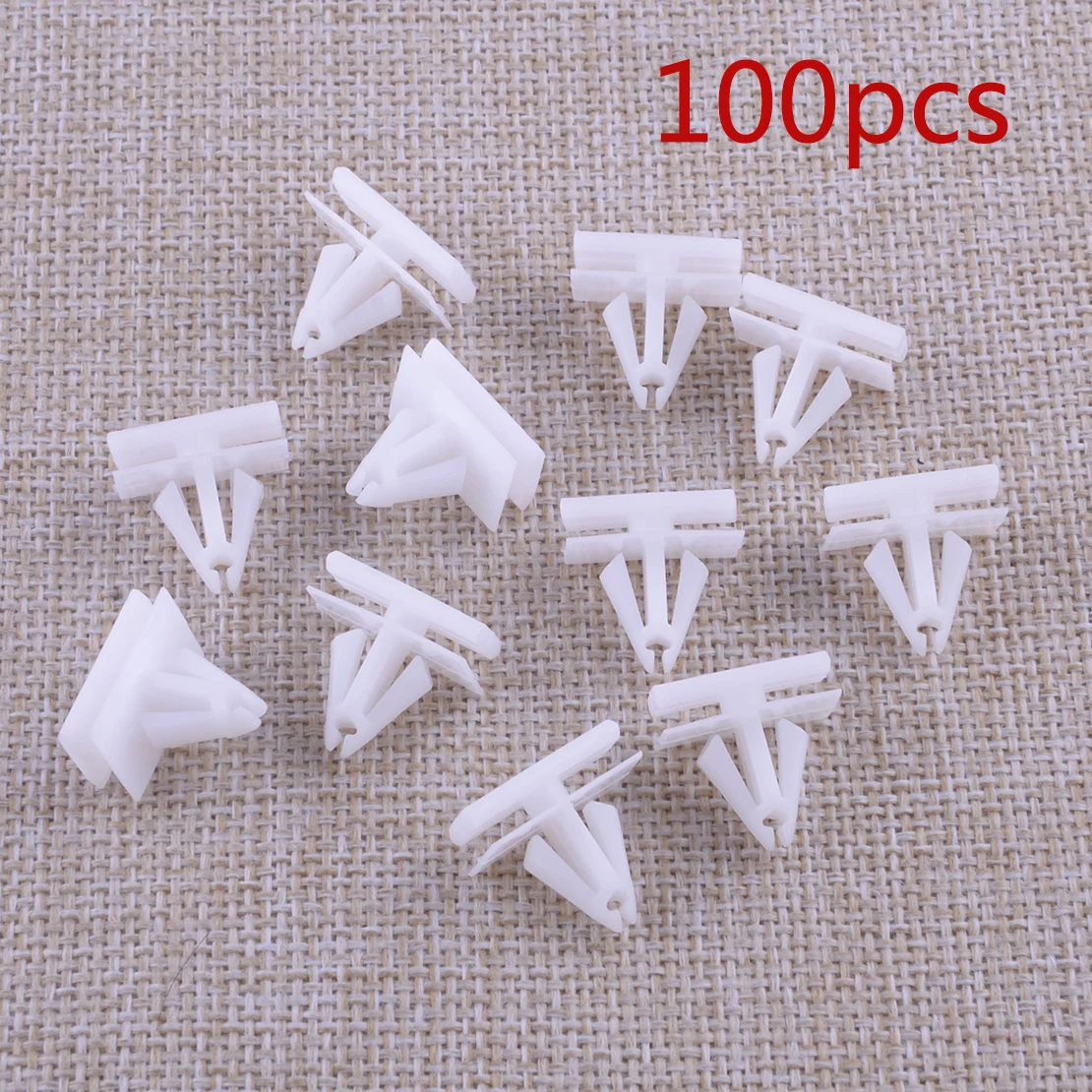 100Pcs White Rocker Panel Moulding Clip Retainer Fit for Buick Cadillac DeVille Eldorado Chevrolet GM 25693852 19822 Plastic