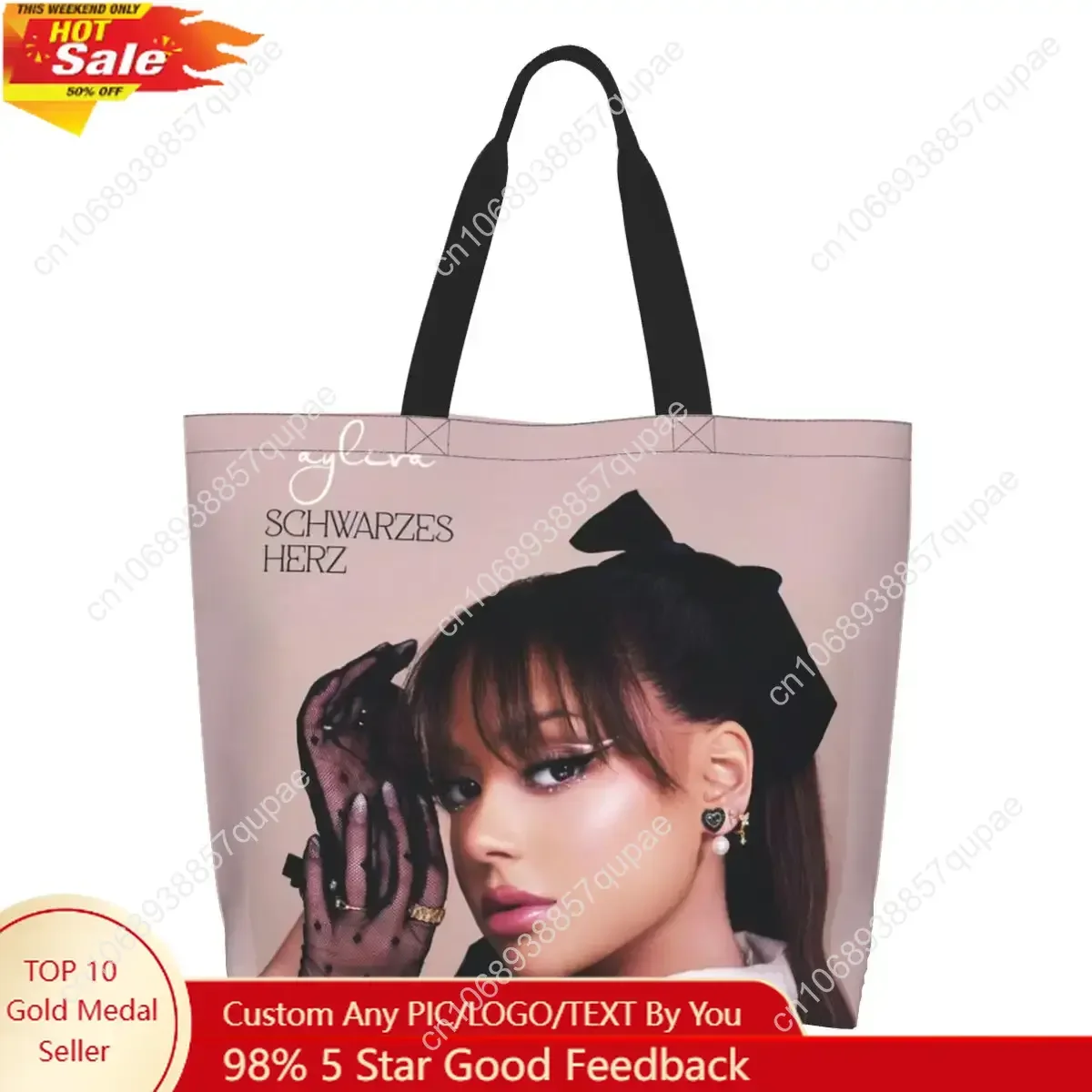 

Stylish Men Women Ayliva Cool Singer Tour 2024 Grocery Bags Large Capacity Merch Shoulder Bag