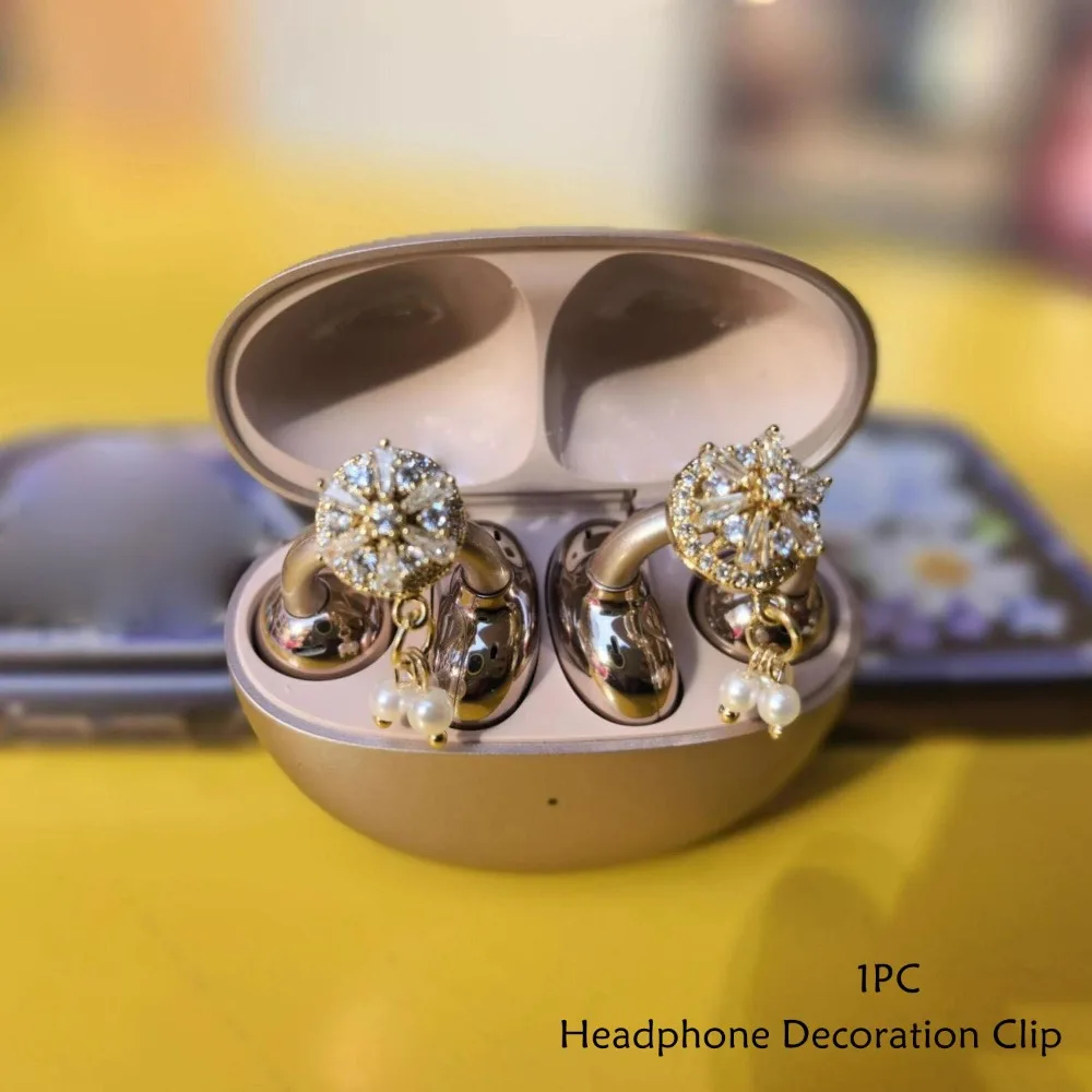 

DIY Headphone Diameter Buckle Zircon Rotatable Headphone Decoration Clip Butterfly Pattern Removeable Earbud Accessories