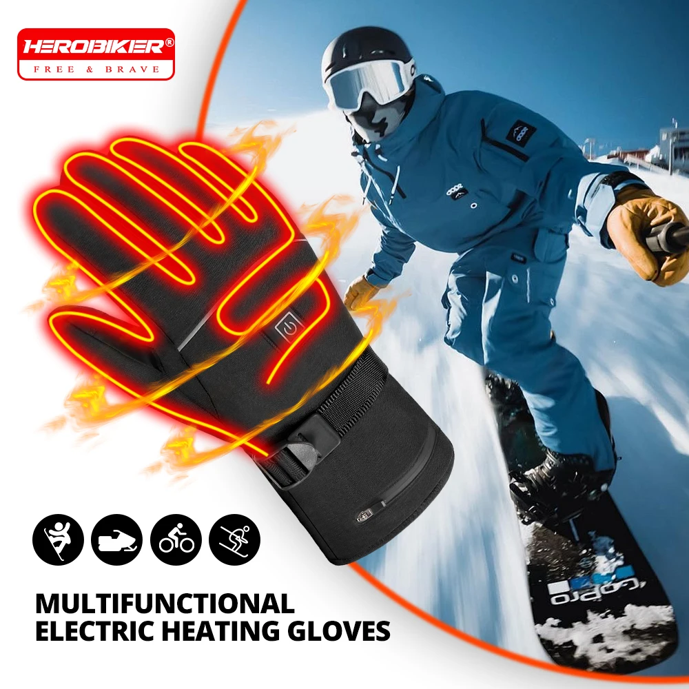 

Electric Heated Gloves Winter Moto Electric Heated Gloves Men Women Rechargeable Self Heating Motorcycle Gloves Ski
