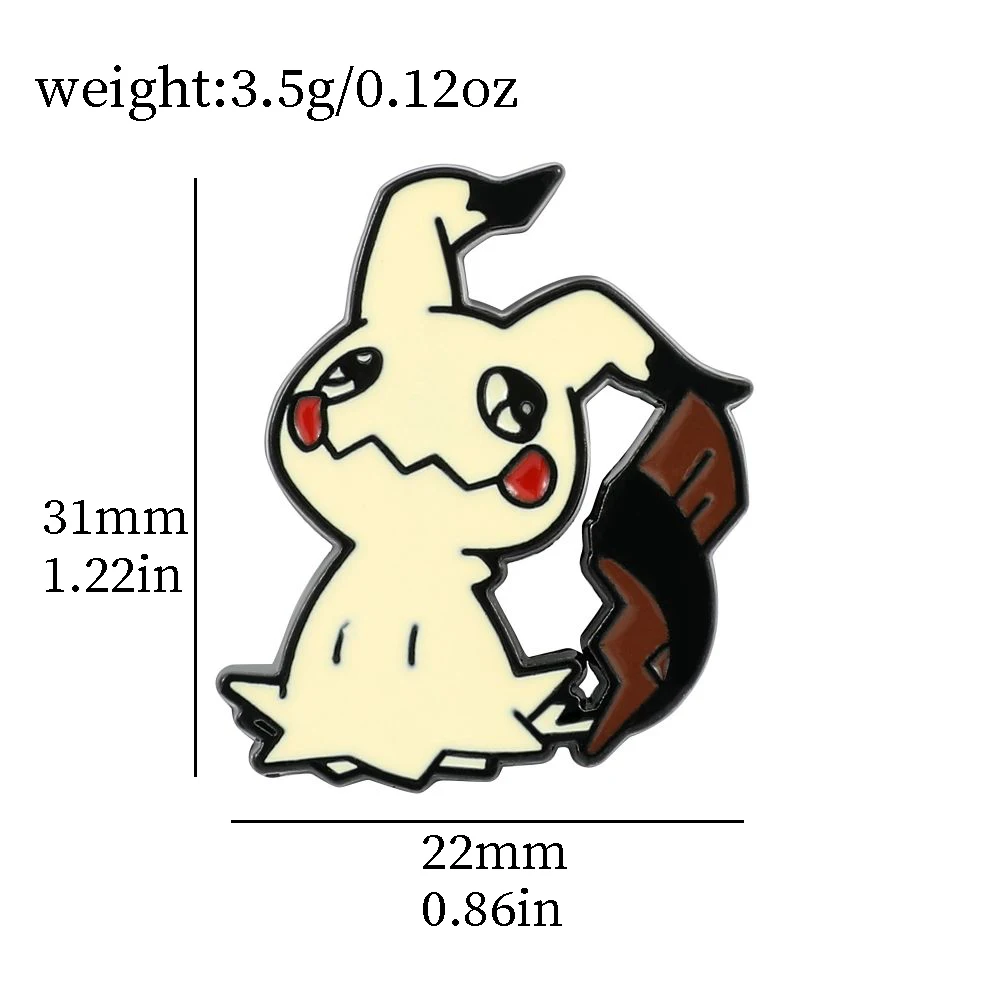 4 pcs Cartoon Animal Breast Brooch Set Funny Mimikyu Enamel Pin Wallet Backpack Clothes Jewelry Metal Emblem Accessories Gift image 6