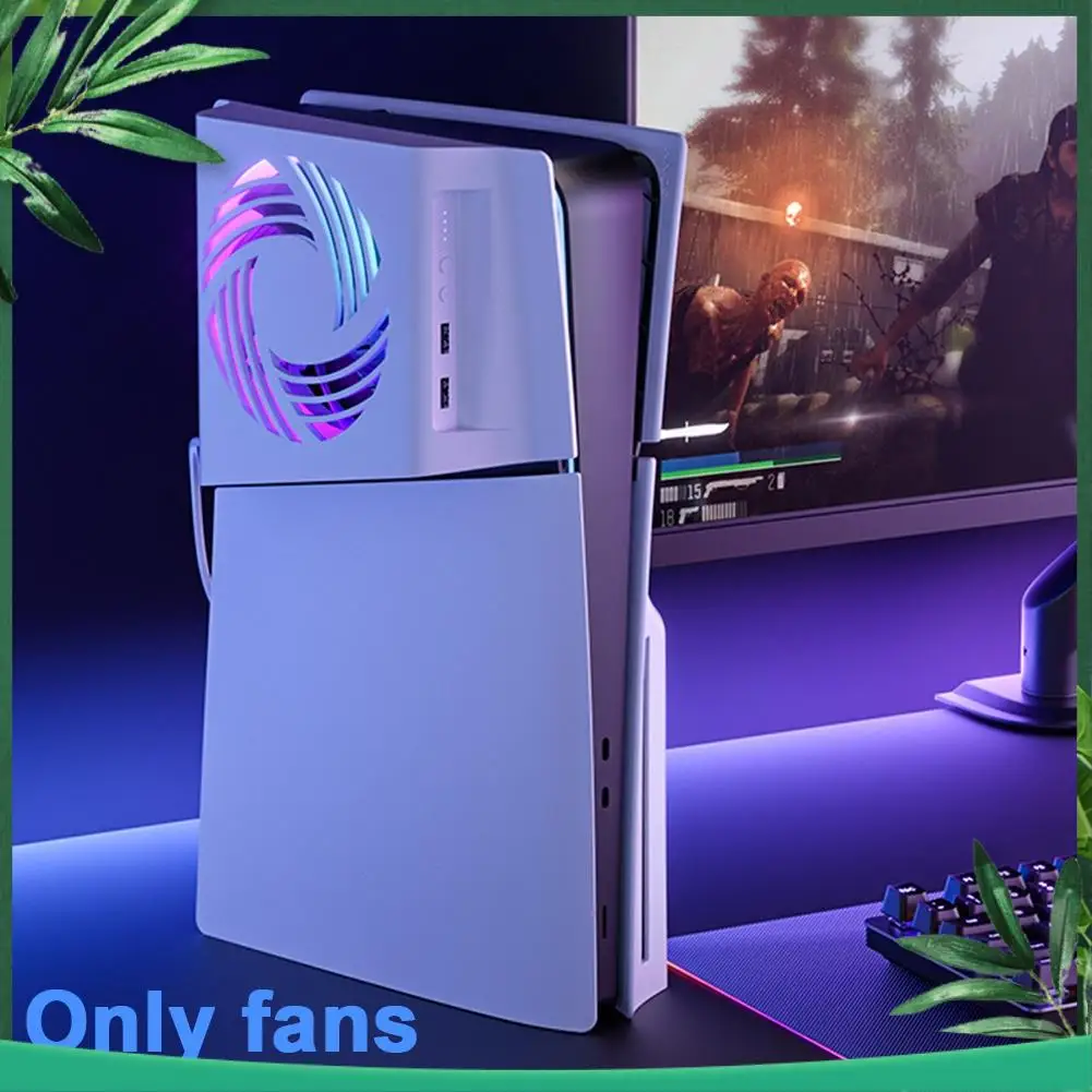

(NEW) For Ps5slim Temperature Control Cooling Fan Host Optical Drive Version Digital Version Universal RGB Light Fan