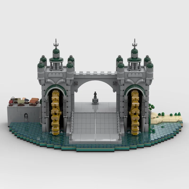 1984 Uds. Modelo de bloques de construcción MOC L'arche des aubes, arquitectura de puerto Clockpunk, edificio decorativo educativo DIY