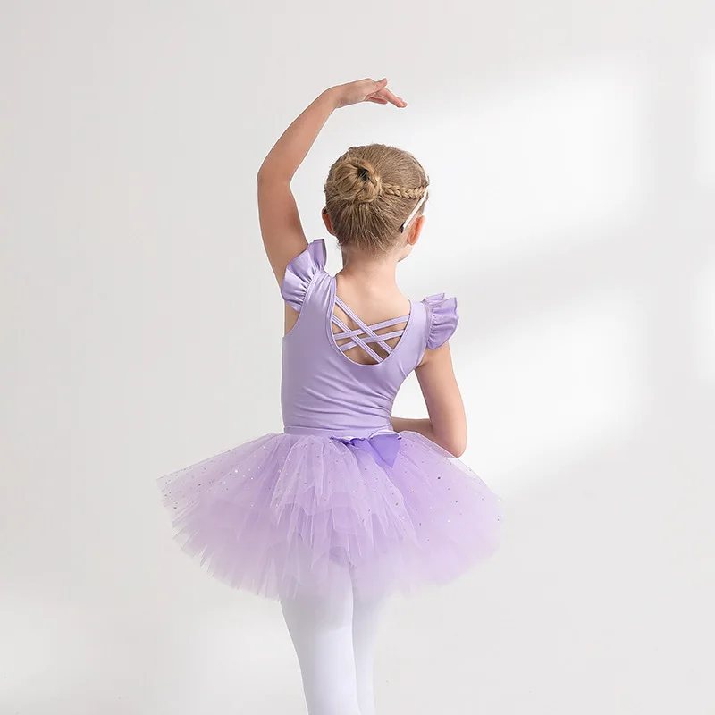 saia-tutu-de-bale-brilhante-collant-de-ginastica-artistica-em-tecido-de-malha-vestido-de-bailarina-com-mangas-curtas-e-detalhes-franzidos-fantasia-de-princesa-estilo-coreano