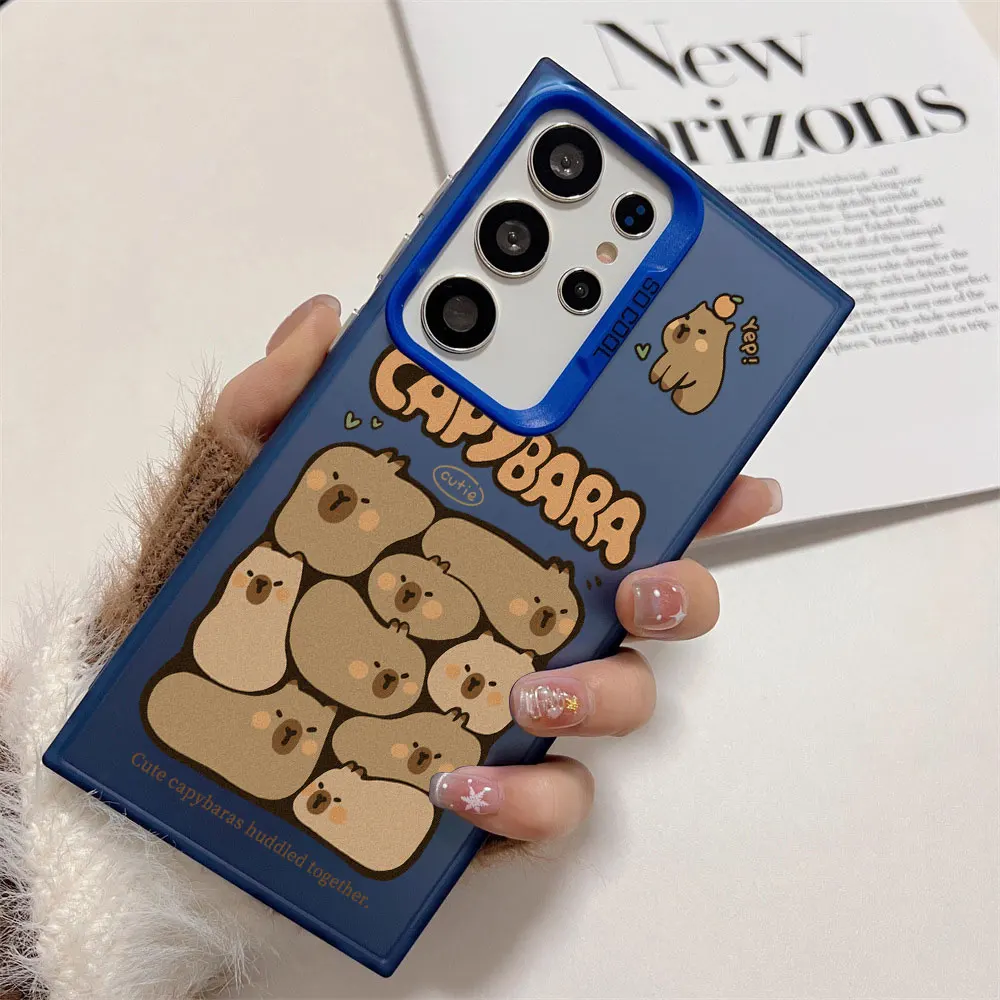Q Version Capibala Matte Phone Case For Samsung Galaxy A73 A72 A71 A56 A55 A54 A53 A51 A36 A35 A34 A52 A50 A30 S 4G 5G Cover view 3