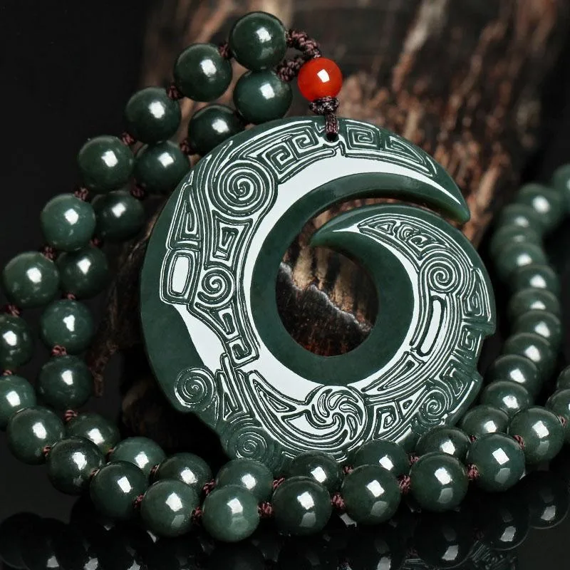 Hetian Green Men's and Women's Jade Pendant Does Not Include Chain