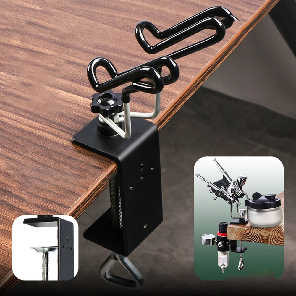Smart Design Airbrush Holder with Pivot Mechanism Conveniently Store Two Brushes and Pressure Regulator Together
