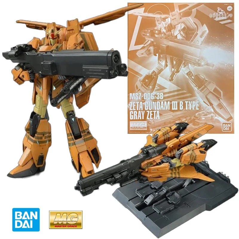 Bandai PB MG 1/100 MSZ-006-3B Zeta Gundam III B Type Gray Zeta 18Cm Anime Original Action Figure Model Toy Gift Collection