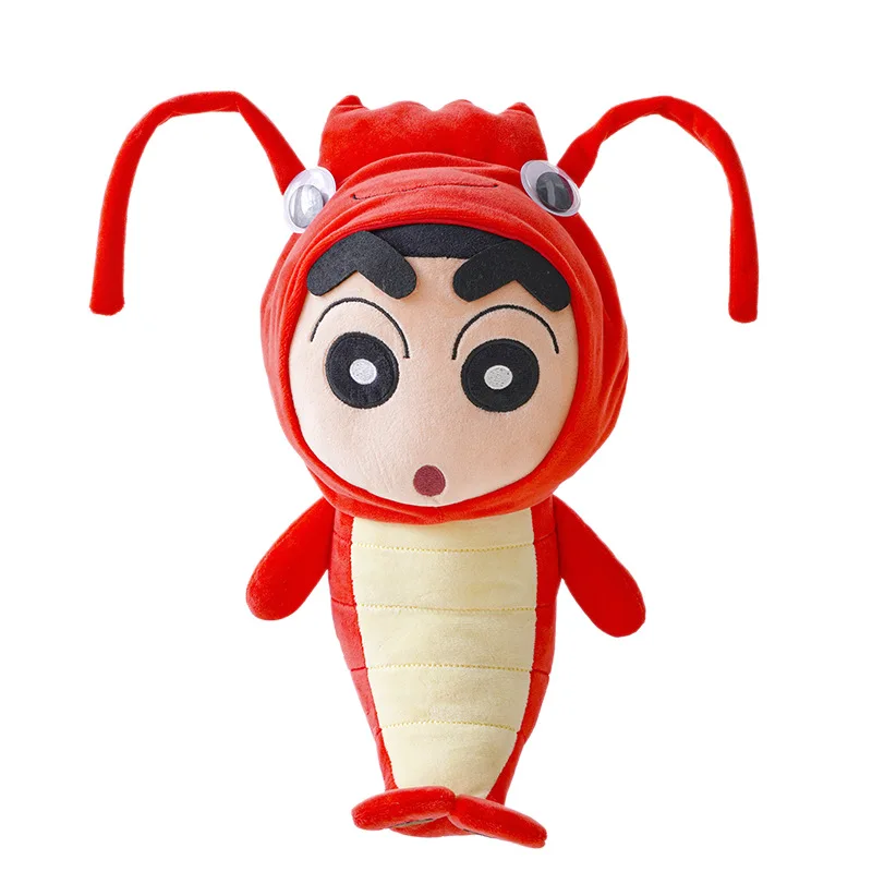Crayon Shinchan Cosplay Fish Shrimp Plush Doll Cartoon Stuffed Toy for Arcade Claw Machine Collectible Ornament Gift