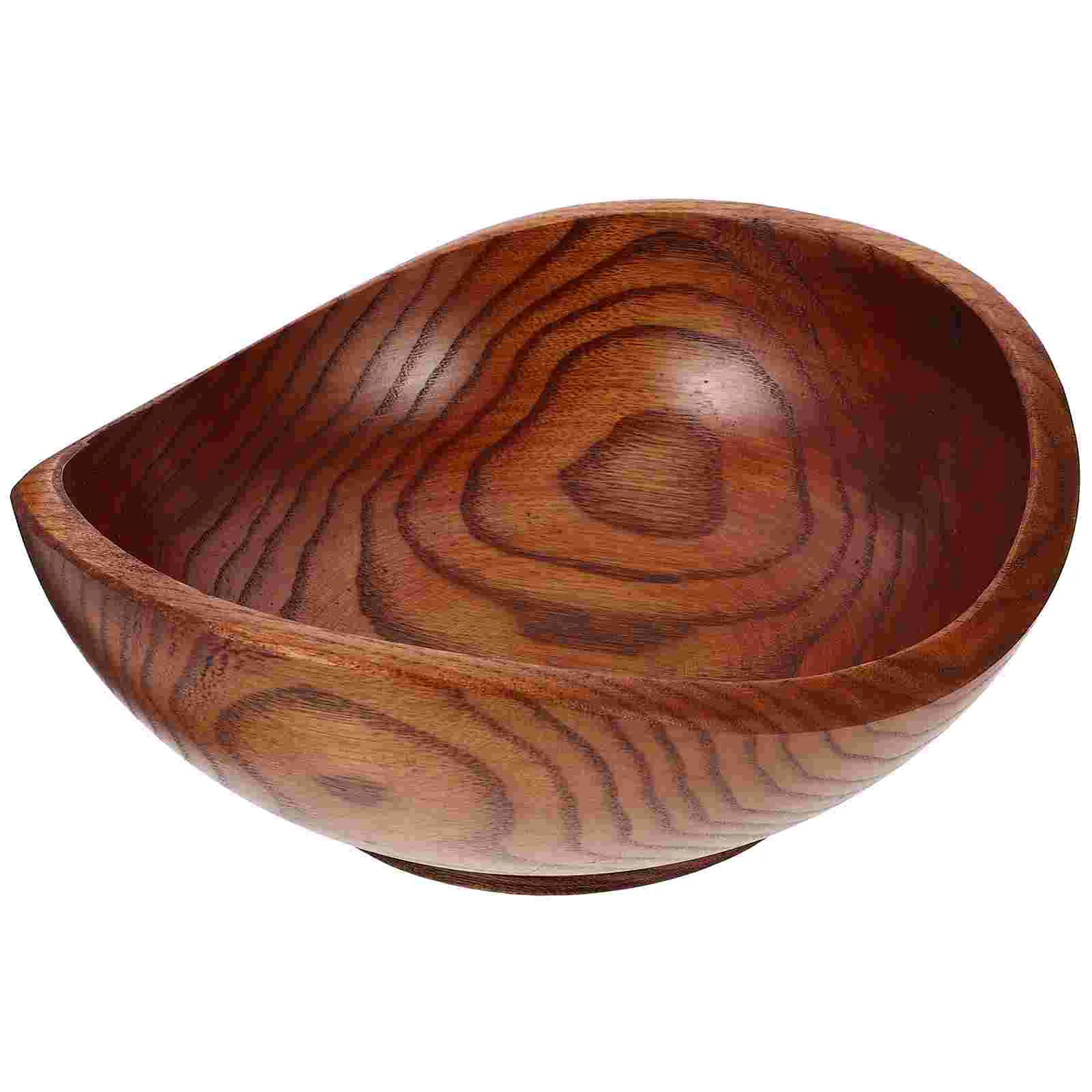 

Salad Bowls Large Serving Solid Wood Fruit Yuanbao Jujube Creative Snack Seasoning Style Five Wooden Mix