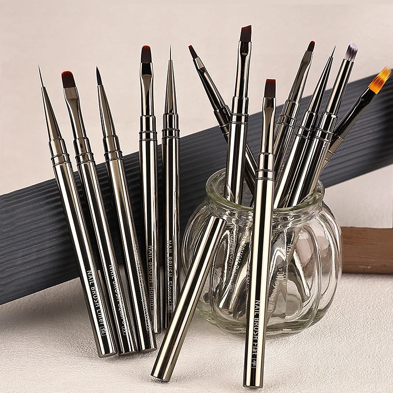 【1PC Nail Art Brush Liner Brush Stripe Pattern Painting Brush UV Gel Extension Drawing Carving Pen DIY Manicure Tool】