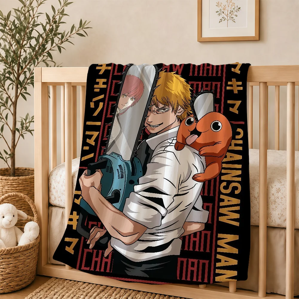 C-Chainsaw Man R-RezeS Arc Blanket For Soft Warm Knee For Bedroom Living Room Bed Sofa Camping Picnic Office Gift