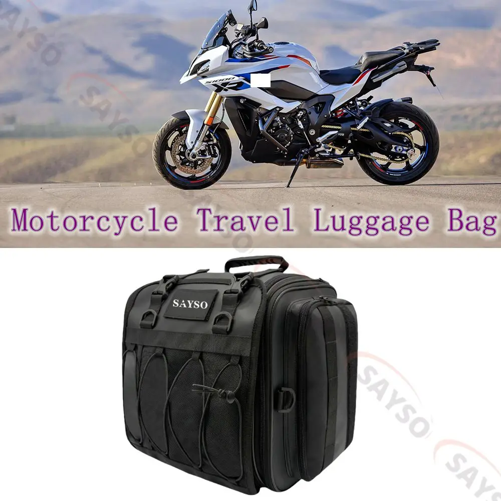 

Motorcycle Travel Luggage Bags, Expandable Large Capacity Motorcycle Tail Bag, Waterproof Rear Rack Trunk, Motor Pannier Bag