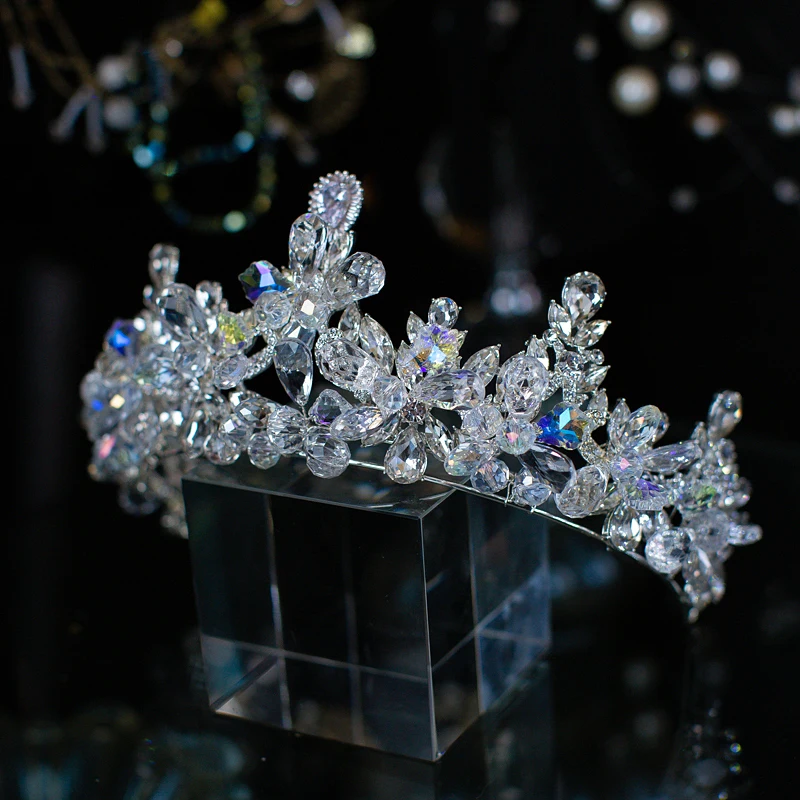 

CC Tiaras and Crowns Wedding Hair Accessories Women Headpiece Bridal Dress Engagement Hairwear 100% Handmade Luxury Coronet QS04