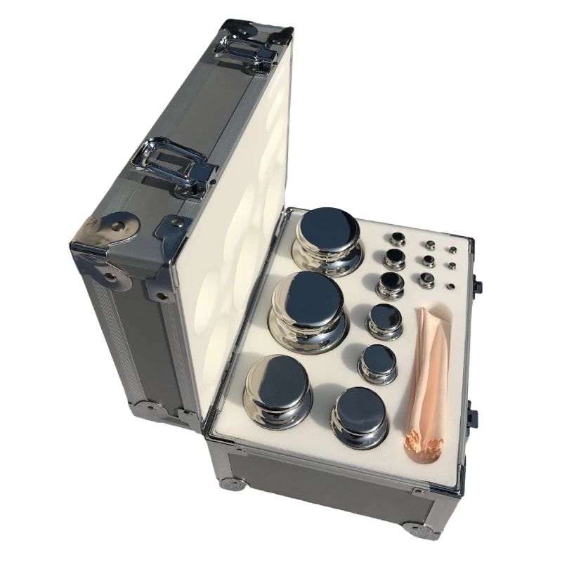 Veidt Weighing OIML E2 F1 1g-2kg 15pcs Industry Weights Laboratory Balance Scale Calibration Test Weights Set With Aluminum Box