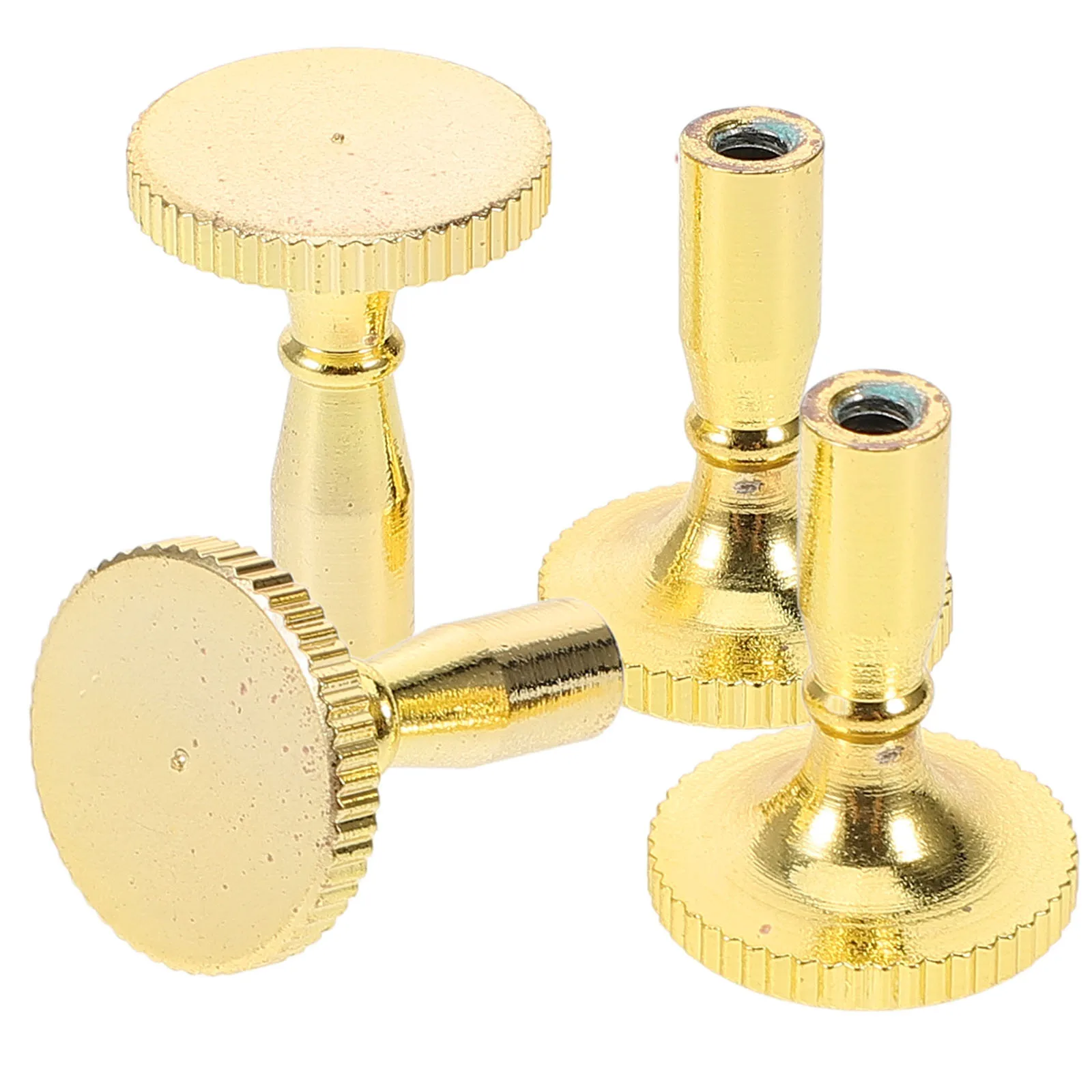 

4 Pcs Lamp Head Metal Knob Switch On Off Replacement Rotary Adjustable Brightness Compatible Various Holders Durable Copper