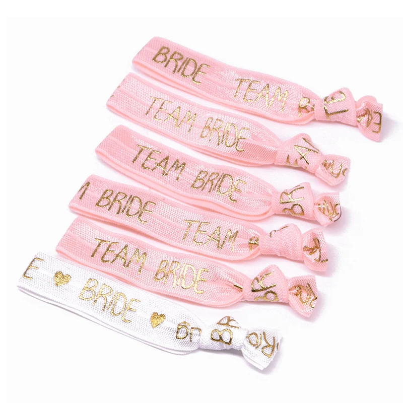 

6/11pcs Bachelorette Party Wristbands Team Bride Bracelet Bride To Be Decoration Hen Party Wedding Supplies Hair Ties