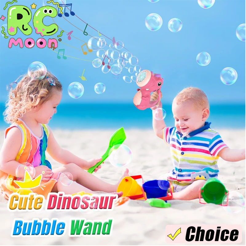 Máquina automática de bolhas de dinossauro, bolhas coloridas com luzes musicais, brinquedos de bolhas, festa ao ar livre, casamento, presentes para crianças