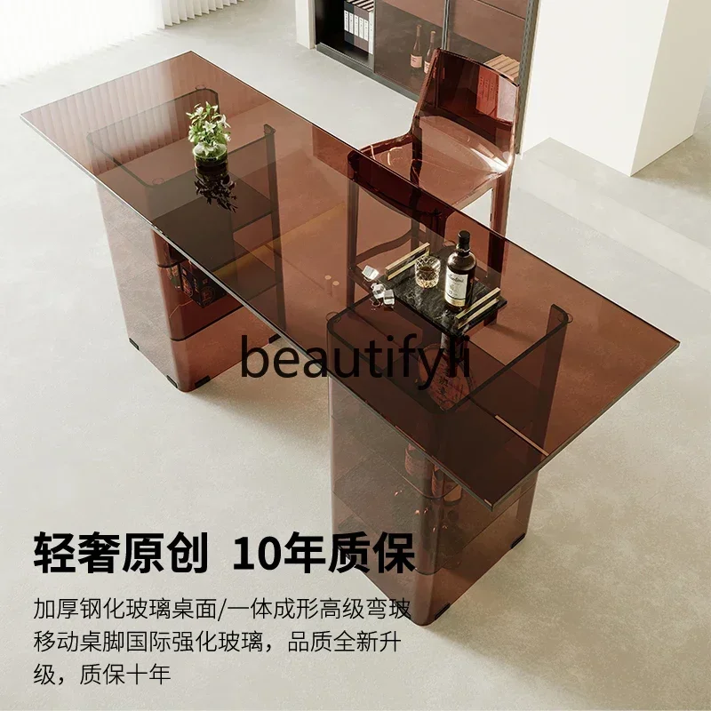 

CC Italian minimalist bar table Modern living room partition cabinet Leisure long drinking table Balcony