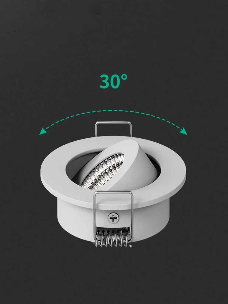 LED COB Spotlight 3W 5W LED Downlight Recessed Ceiling Lamp Adjustable Illumination Angle Ra≥95 Ultra Thin Compact Lamp Body