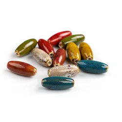 32# 5pcs Big Special Bullet Shape Retro Style Ceramic Beads Pendant Porcelain Jewelry Making For Necklace/Bracelet