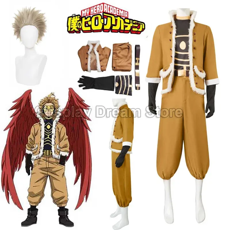 Traje de My Hero Academia Hawks con guantes, pantalones Keigo Takami, abrigo con alas, conjunto completo, disfraz de Cosplay, disfraces de Halloween, Anime nuevo
