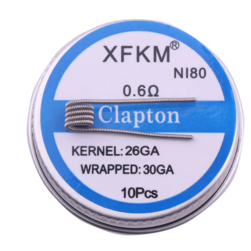 XFKM NI80 Alien Clapton Coil Flat Twisted Fused Clapton Quad Tiger Heating Wire Resistance coil