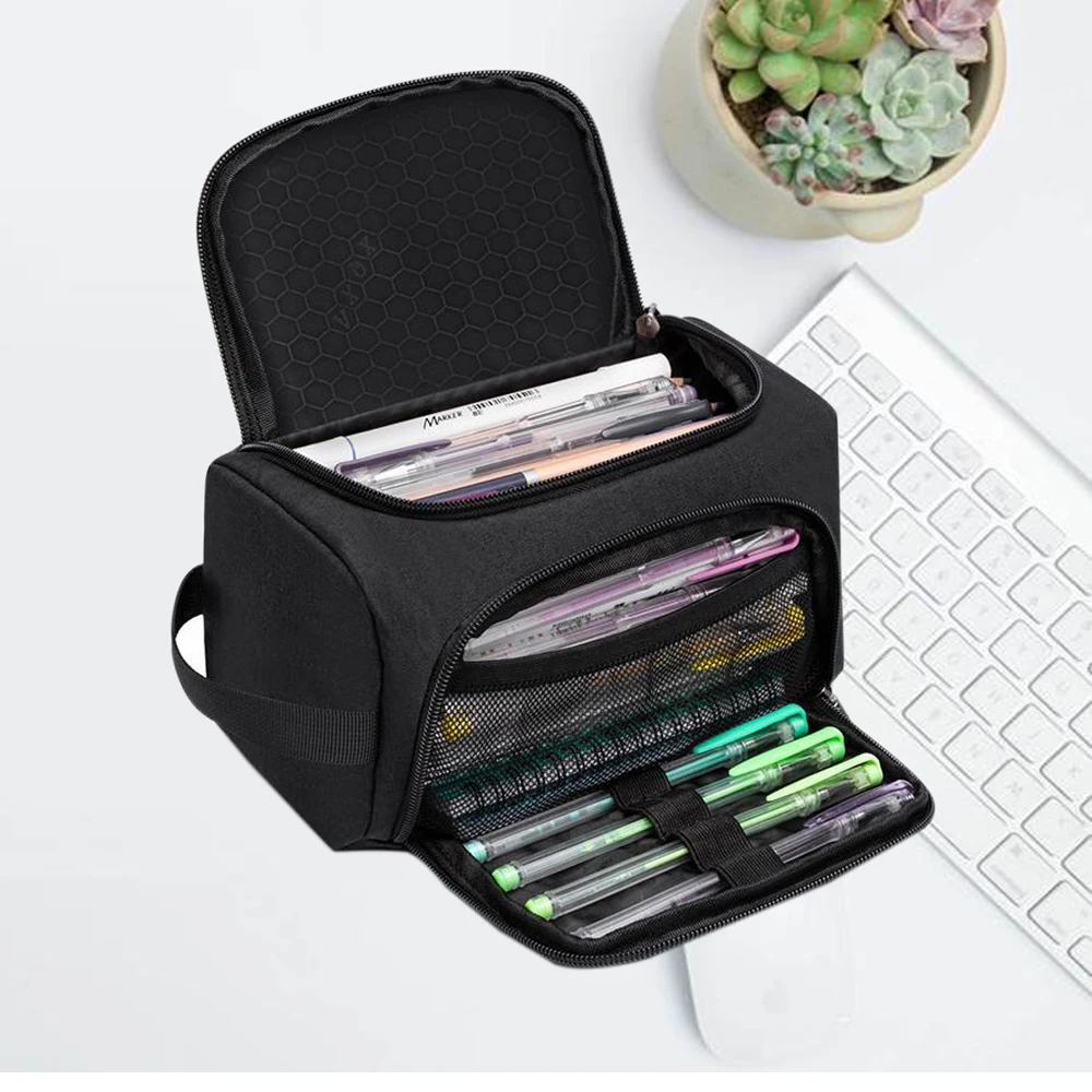 

MQQ Extra Large Capacity Pencil Case Organizer,Multifunctional Pencil Pouch with Compartmens,Travel Simple Stationery Bag,