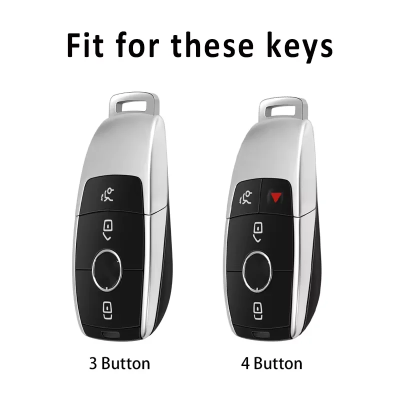 Zinc Alloy Car Remote Key Case Accessories For Mercedes Benz A C E S G Class GLC CLE CLA GLB GLS W177 W205 W213 W222 X167 AMG