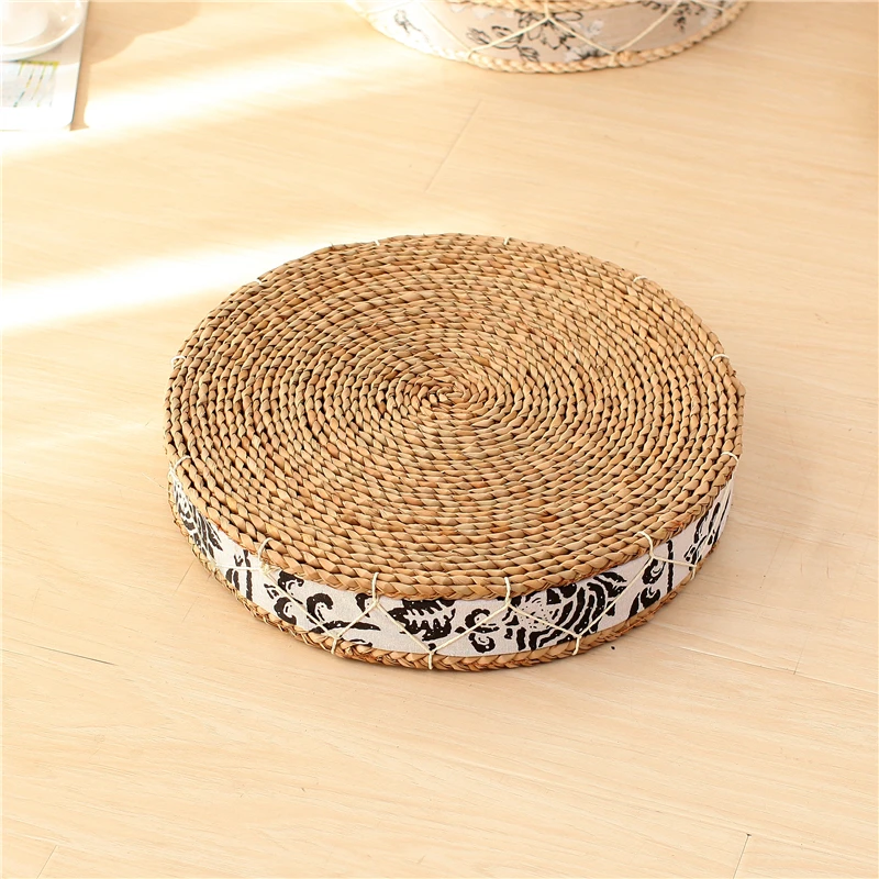 Nature Straw futon seat cushion thickened sponge Japanese seat cushion tatami bay window yoga cushion worshiping meditation