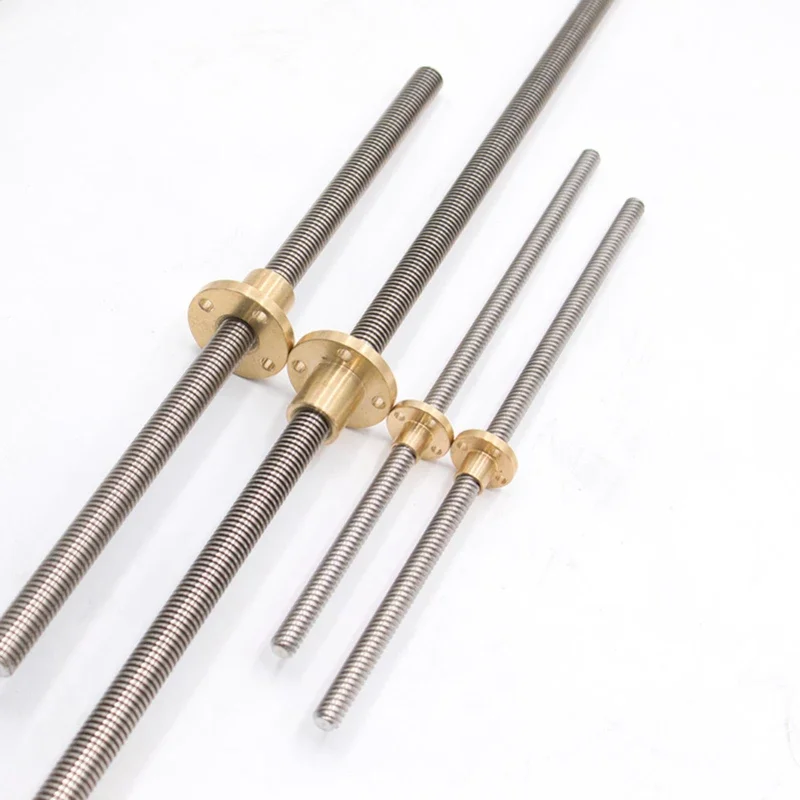 CNC 3D Printer THSL-300-8D Trapezoidal Rod T8 Lead Screw Thread 8mm Lead1mm Length100mm200mm300mm400mm500mm600mm with Brass Nut