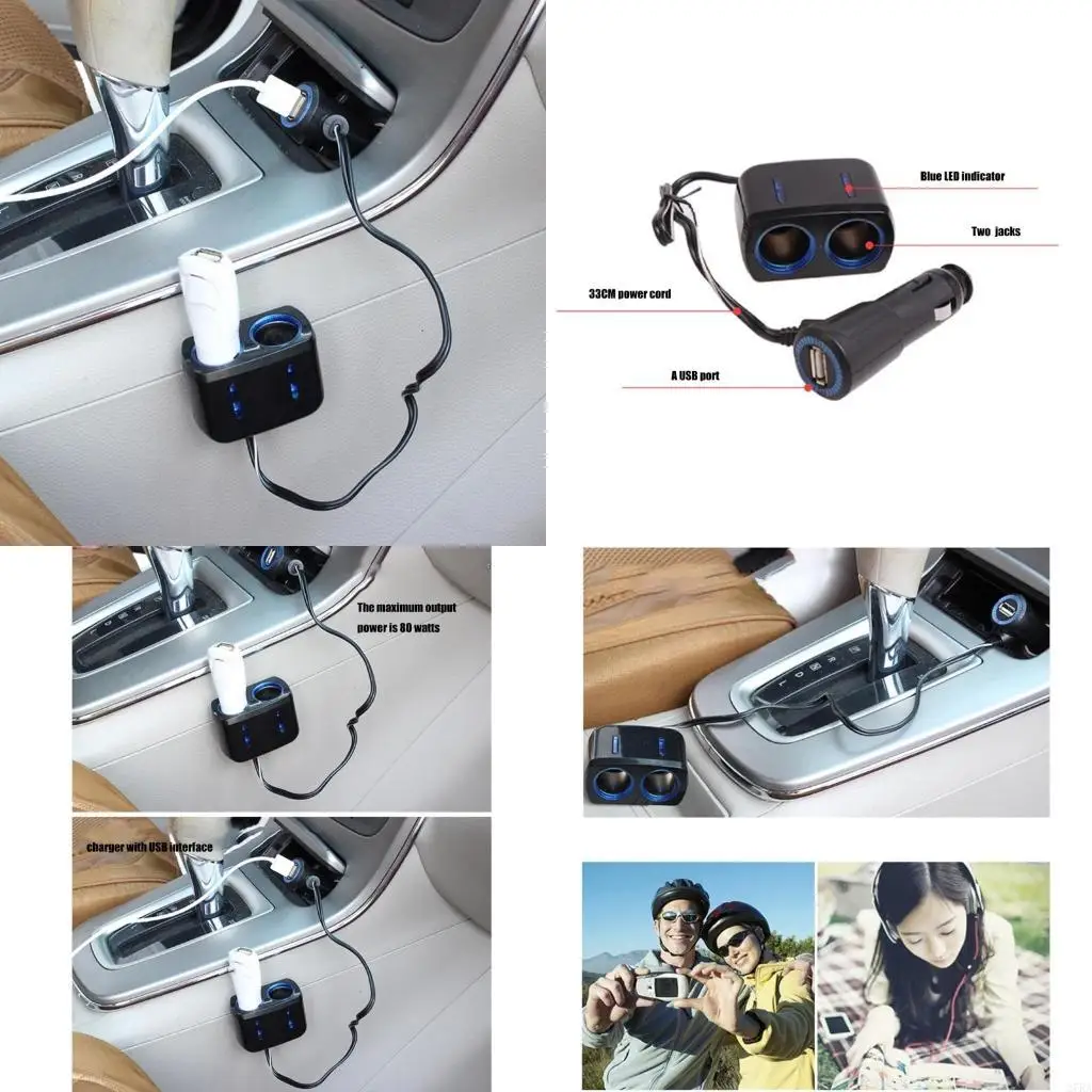 

27RA 80W High Power Car Splitter for Electronic Devices in Trucks SUVs Boats