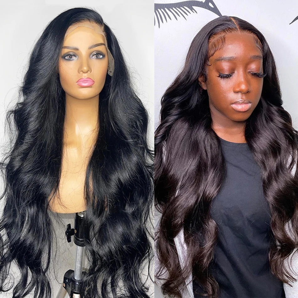 30 40 Inches Lace Front Human Hair Wigs For Women Brazilian Loose Body Wave HD Frontal Wigs Pre Plucked T Part Lace Closure Wigs