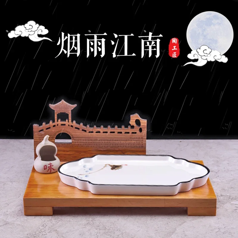 Cold Dish Plate Hotel Supplies Artistic Cuisine Creative Tableware Personalized Open-End Restaurant Table