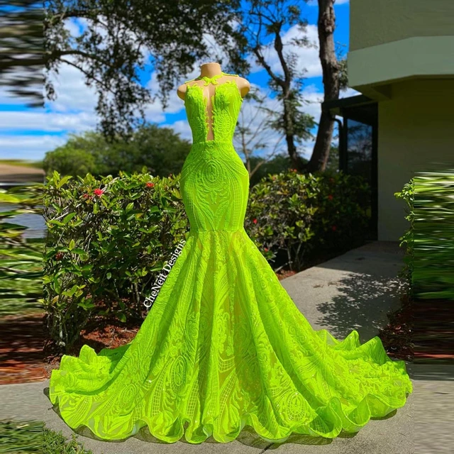 Dress neon green best sale