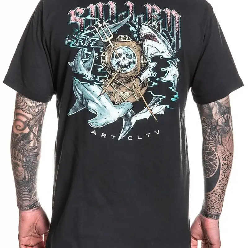 Sullen Mens Deep Sea Diver Shark Week Tattoo T-Shirt