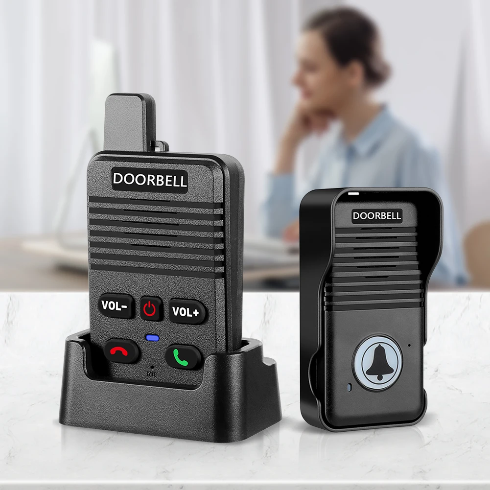 Wireless Voice Duplex Intercom Doorbell with Rechargeable Battery House Home Audio Intercom System Doorbell for Factory Office