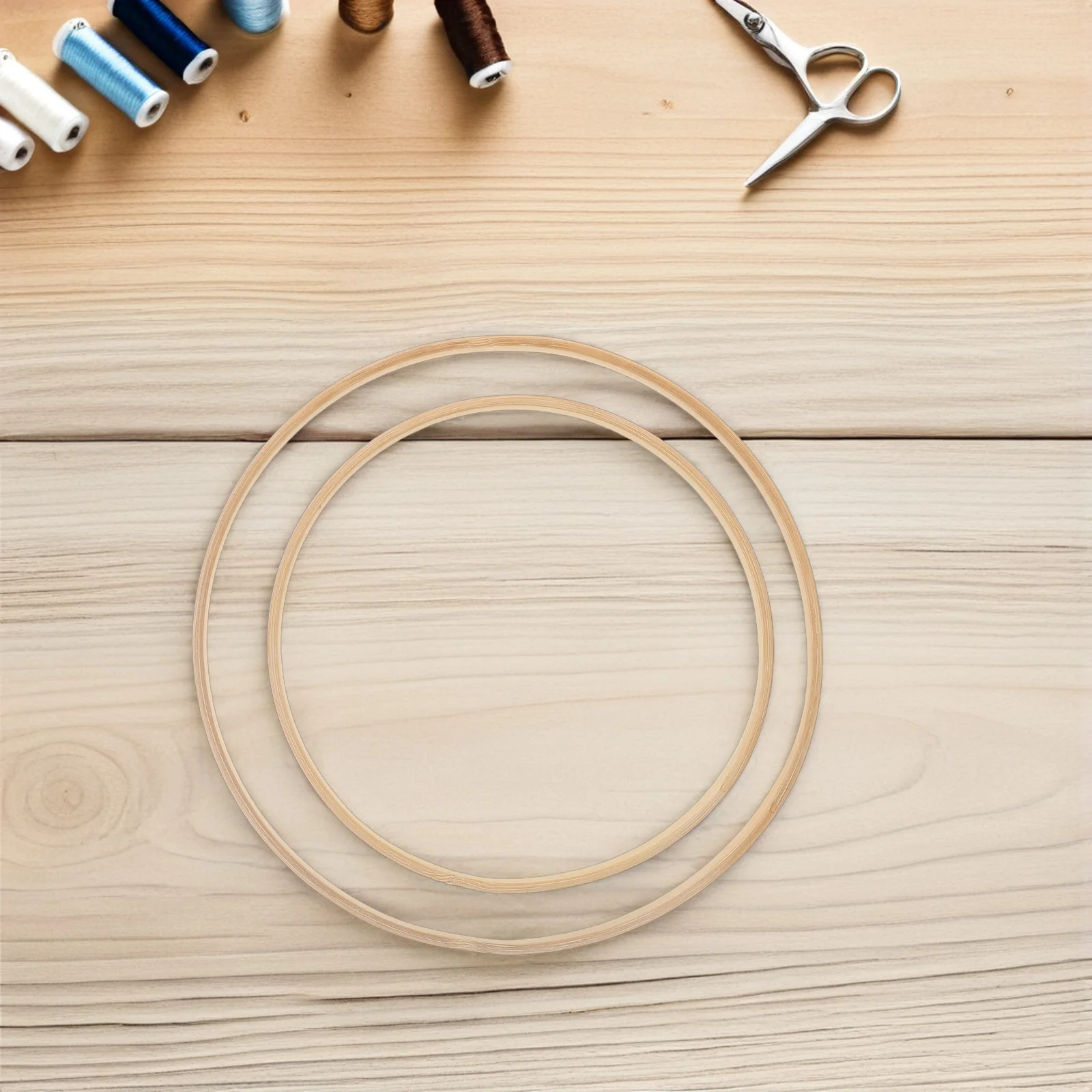 

12pcs Cross Stitch Tool Set Bamboo Embroidery Hoop Frames Round Stable Lightweight Sewing Circles for Needlework Handmade