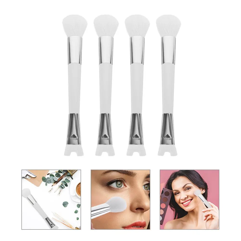 4Pcs Nose Makeup Brush Kit Supple Bristles Portable Lightweight Travel Friendly for Beginners Professionals Nose Contouring