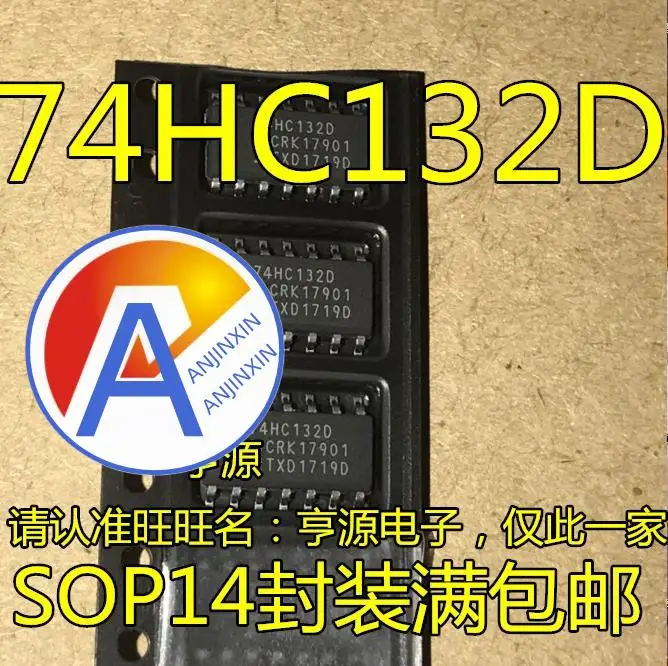 

10pcs 100% orginal new 74HC132 74HC132D SOP-14 Logic IC Inverter