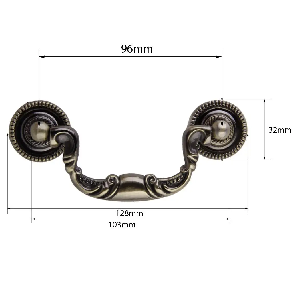 キッチンキャビネットハードウェア引き出しハンドルプル、真鍮3.78インチ(96mm)穴中心