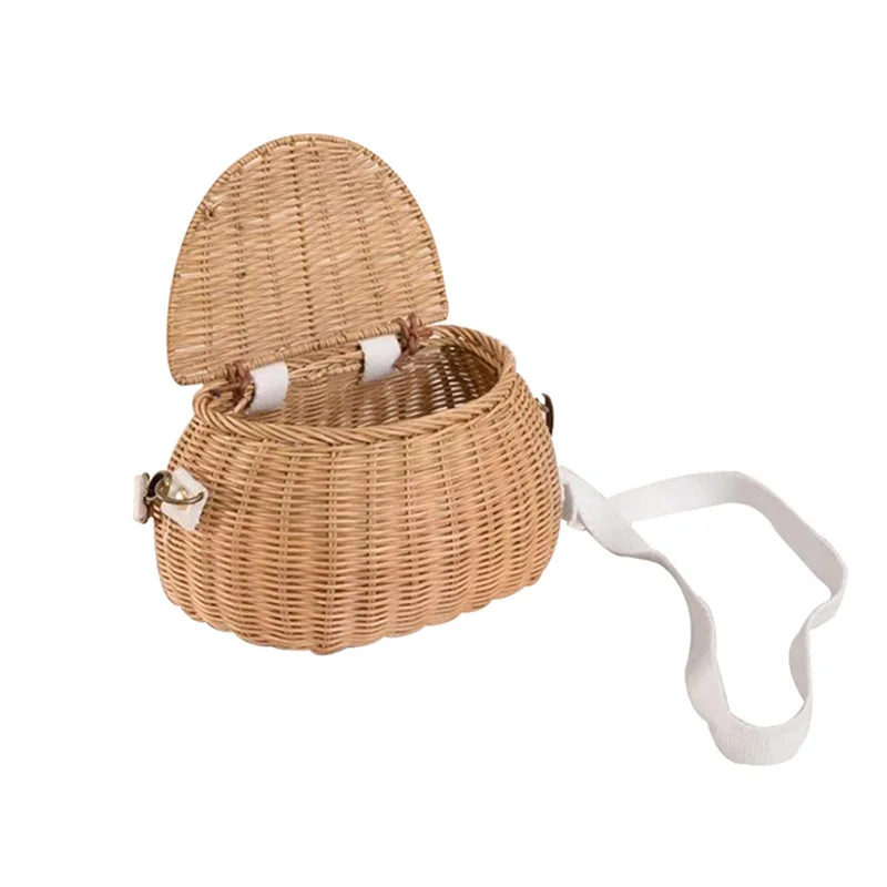 

Rattan Children'S Balance Car Hand-Woven Scooter Front Bike Basket