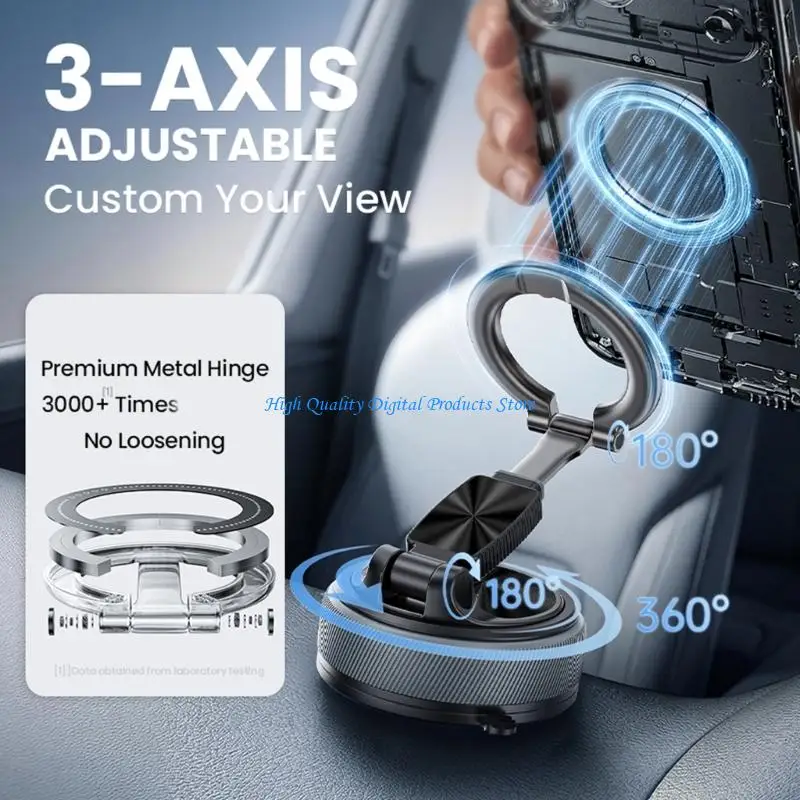 U2JE Versatile Flexible Phone Stand Support with Detachable Ringing Grip for Car Home Office 3 Axes Rotating Design