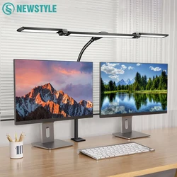3/2/1-head Eye Caring Architect Lamp with Clamp Computer Monitor Flexible Gooseneck Colour-adjustable Table Lamp for Home Office