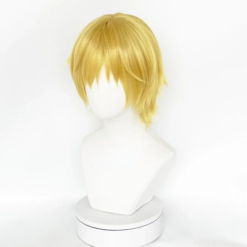 Komische Heren Japan Grote Navigator Sanji Cosplay Pruik Spelen Gouden Kort Haar Kostuums