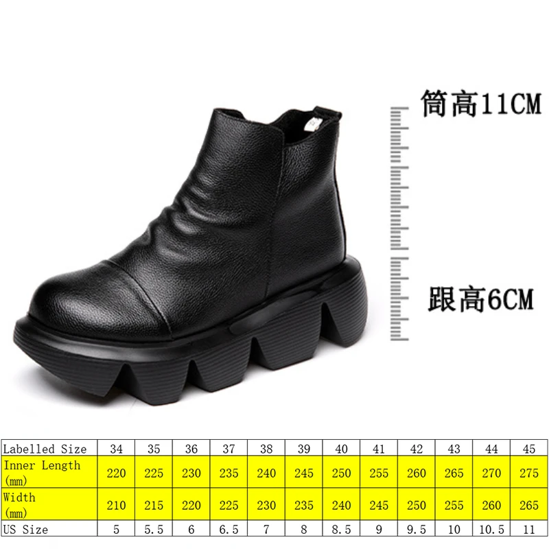 Koznoy 6cm 2024 Cow Genuine Leather Warm Booties Spring Winter Plush Women ZIP Autumn Platform Wedge Ankle Rubber Big Size Shoes