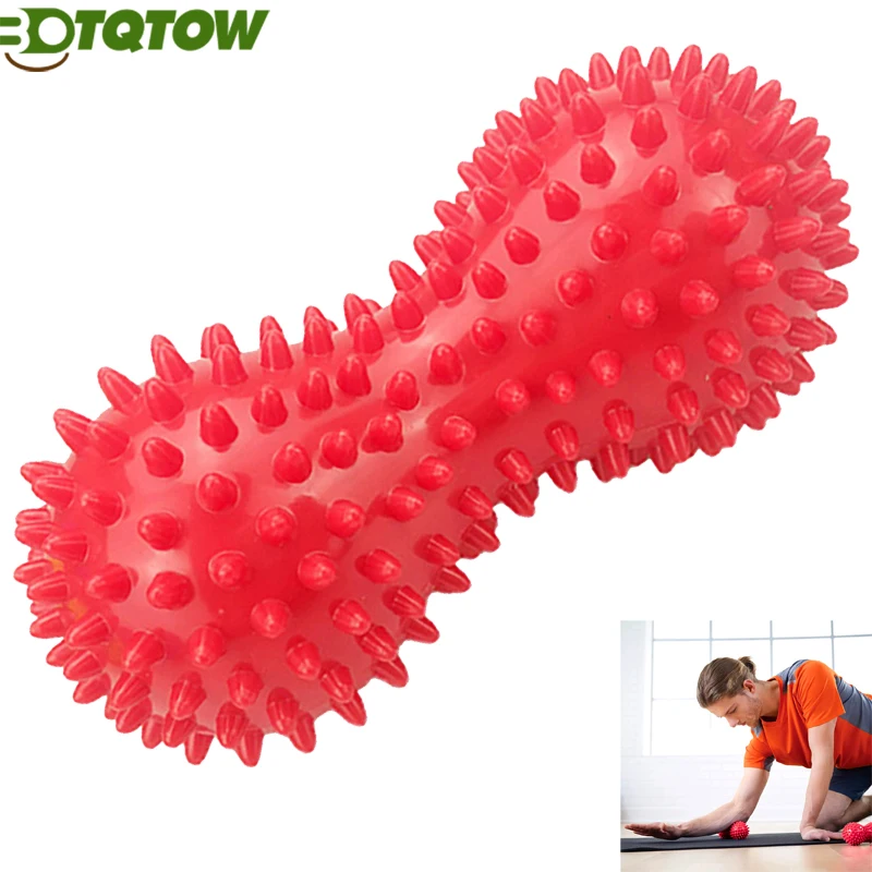 1Pcs Double Peanut Massage Lacrosse Ball,Spiky Therapy Ball forBack Shoulder Muscle Release Relief Deep Tissue Massage Yoga Ball